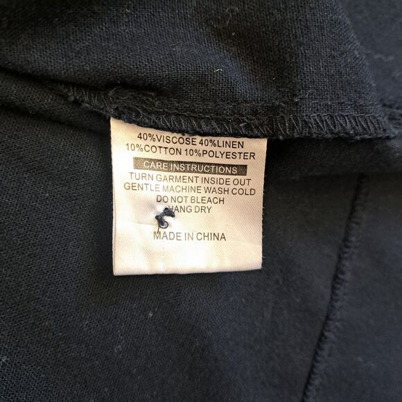 Tuesday Of California Black Linen Blend Midi Skirt Women's Plus 4x 4xl Flare - Picture 5 of 9